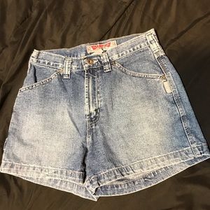 Silver jeans. High waisted denim shorts!